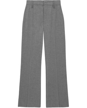 Ganni High-Waisted Flared Trousers - Grey