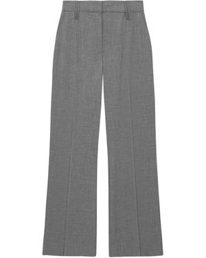Ganni High-Waisted Flared Trousers - Grey