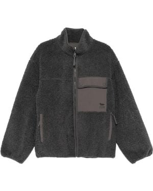 Maison Kitsuné Fleece-Texture Paneled Jacket - Black