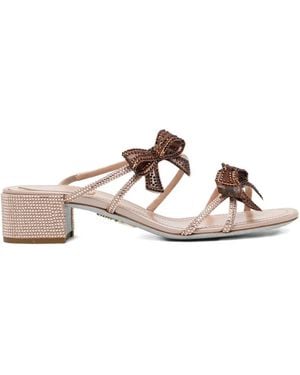 Rene Caovilla Ribbon Sandals - Natural