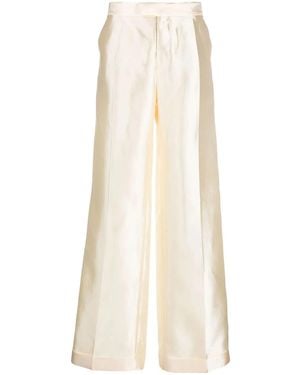 Maison Margiela Straight-Leg Silk Trousers - White
