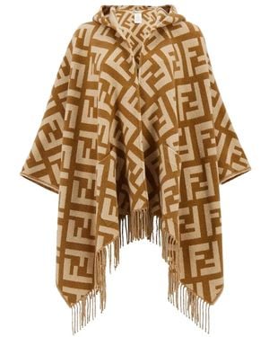 Fendi Jacquard Cashmere Poncho - Metallic
