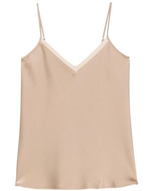 Pennyblack Satin-Finish V-Neck Top - Natural