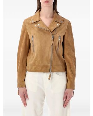 SWD by S.w.o.r.d. Suede Biker Jacket - Natural