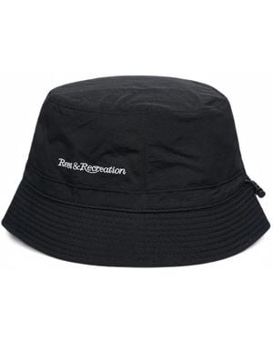Rest&Recreation Logo-Embroidered Drawstring Bucket Hat - Black