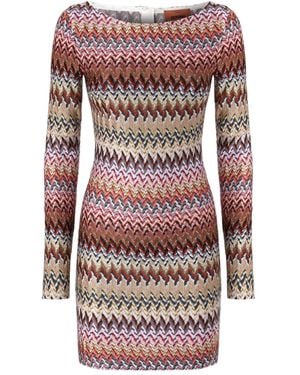 Missoni Long-Sleeve Mini Dress - Natural
