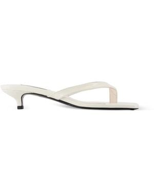 TOTEME Square-Toe Leather Sandals - White