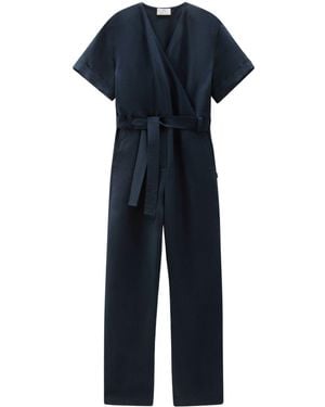 Woolrich Belted Straight-Leg Jumpsuit - Blue