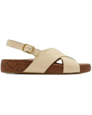 Chloé Maxime Buckle-Fastening Sandals - Natural