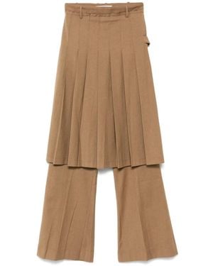 ROKH Pantalones con falda plisada - Neutro