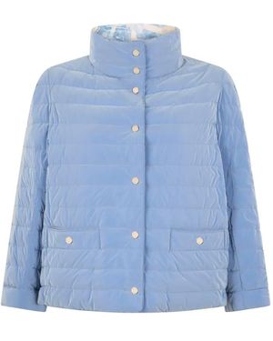 Moorer Padded High-Collar Jacket - Blue