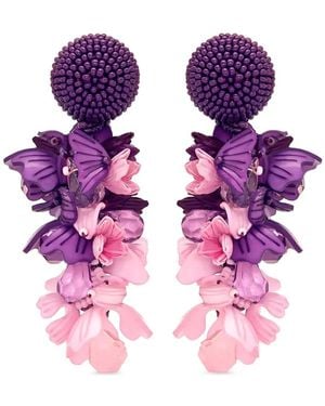 Oscar de la Renta フローラル ピアス - ピンク