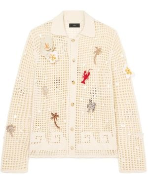 Alanui Open-Work Embellished Shirt - Natural