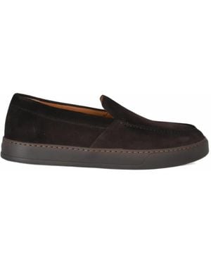 Doucal's Suede Slip-On Sneakers - Black