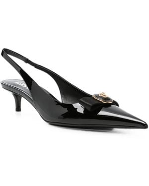 Versace Medusa Bow Slingback Shoes - Black