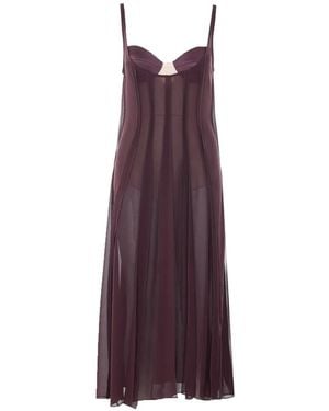 Elisabetta Franchi Bustier-Style Pleated Dress - Purple