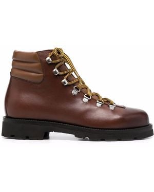 SCAROSSO Catherine Lace-Up Boots - Brown