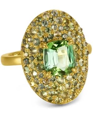 LEIGH MAXWELL Tourmaline And Sapphire Shield Ring - Metallic
