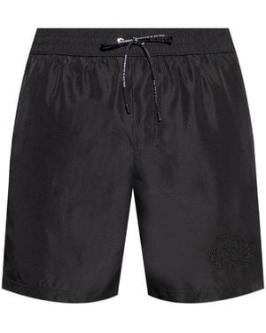 Dolce & Gabbana Badeshorts Mit Logo-Stickerei - Grau
