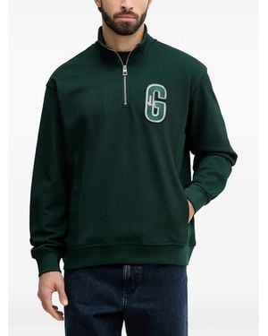Guess Appliqué Zip Sweater - Green