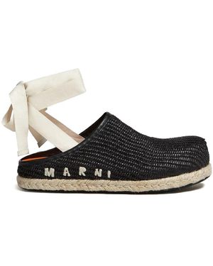 Marni リボンタイ サボシューズ - ブラック