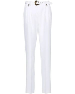 Versace Jeans Couture Baroque Buckle Tapered Trousers - White