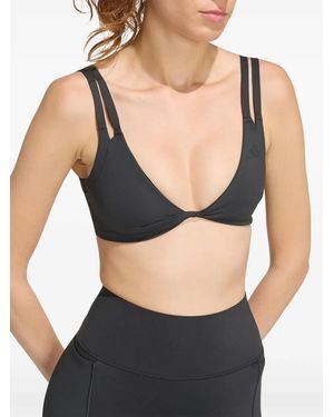 adidas Optime Reversible Double-Strap Bra - Black