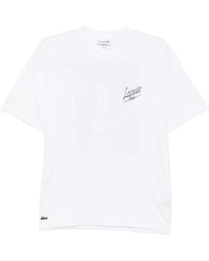 Lacoste Logo-Printed T-Shirt - White