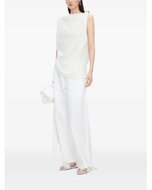 JNBY Draped Buckle-Detail Sleeveless Blouse - White