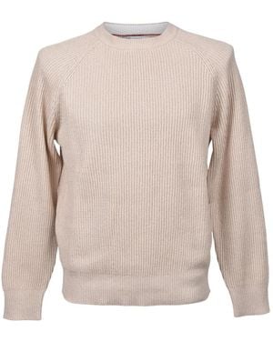 Brunello Cucinelli Rib-Knit Jumper - Natural
