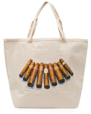 Melt Graphic-Print Tote Bag - White