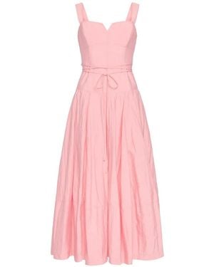 Cinq À Sept Jerome Sweetheart-Neck Tie Midi Dress - Pink