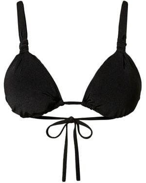 Twinset Ruched Triangle Bikini Top - Black