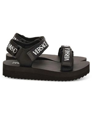Versace Jeans Couture Logo Strap Sandals - Black
