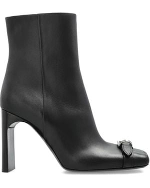 Balenciaga Bel Air Buckle-Detail Square-Toe Boots - Black