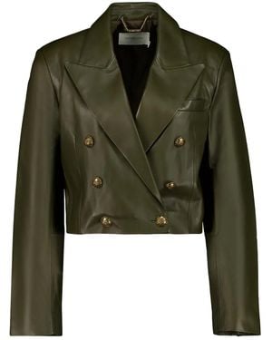 Zimmermann Double-Breasted Leather Blazer - Green