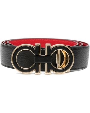 Ferragamo Ceinture Gancini À Design Réversible - White
