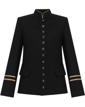 Zadig & Voltaire Blazer Vallo Estilo Militar Con Botones - Negro
