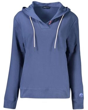 North Sails Drawstring V-Neck Hoodie - Blue