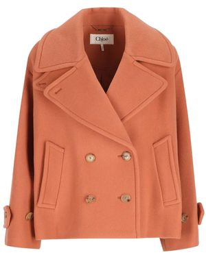Chloé Double-Breasted Buttoned Jacket - Orange