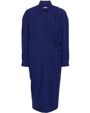 Lemaire Asymmetric Cotton Shirtdress - Blue