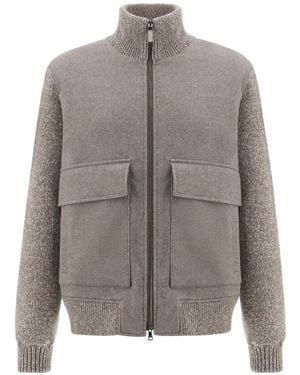 Paul & Shark Aliseo Paneled Wool Jacket - Gray