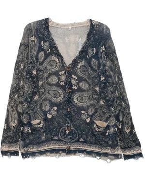 R13 Jersey De Punto Con Botones - Gris