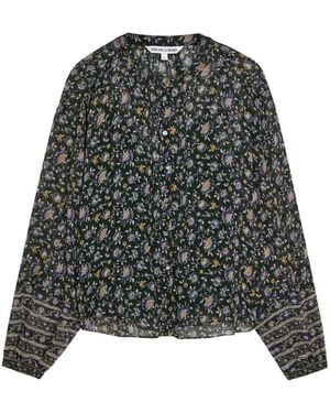 Veronica Beard Lollie Floral Print Blouse - Grey