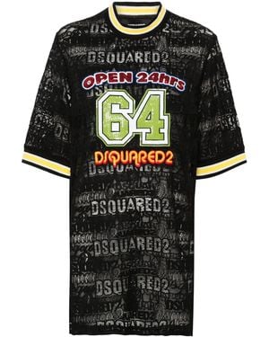 DSquared² Transparent Dress With Logo - Black