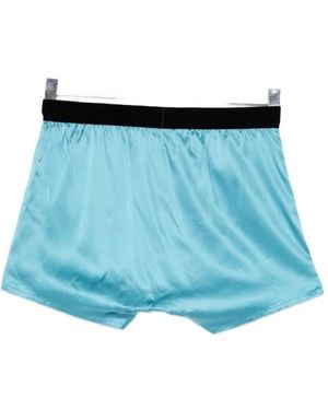 Tom Ford Logo-Patch Boxer Shorts - Blue