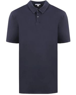 James Perse Two-Button Placket Polo Shirt - Blue