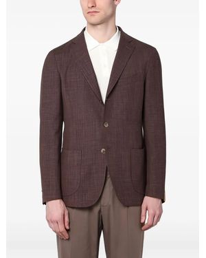 Santaniello Single-Breasted Patch-Pocket Jacket - Brown