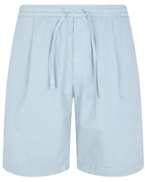 Michael Coal Drawstring Pleated Track Shorts - Blue