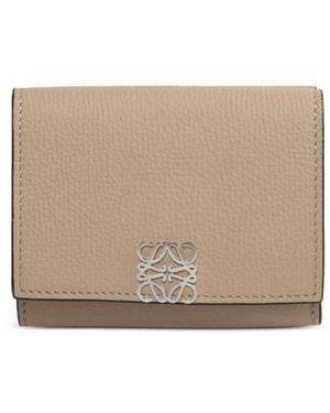 Loewe Anagram Tri-Fold Wallet - Natural